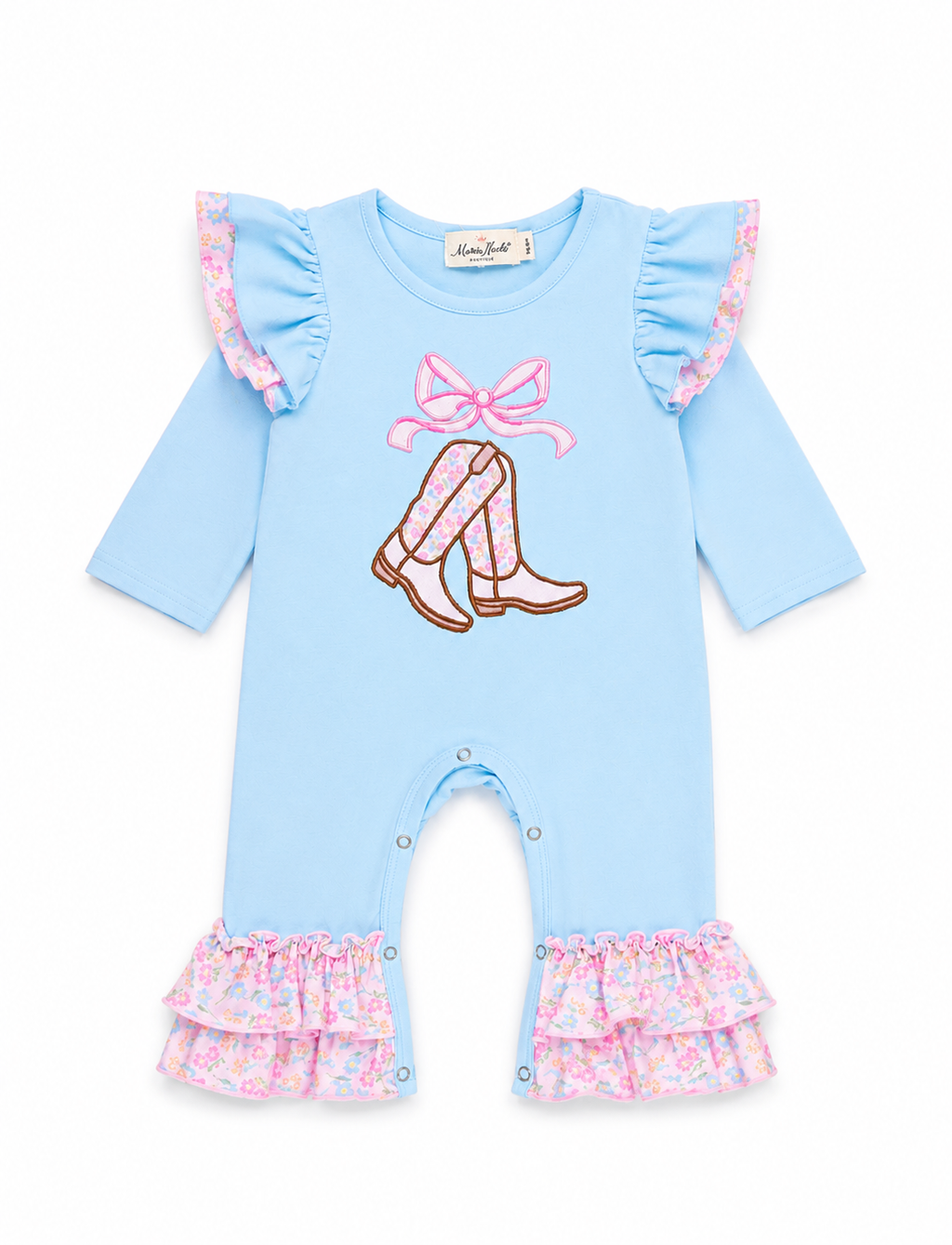 Boots & Bows Ruffle Romper