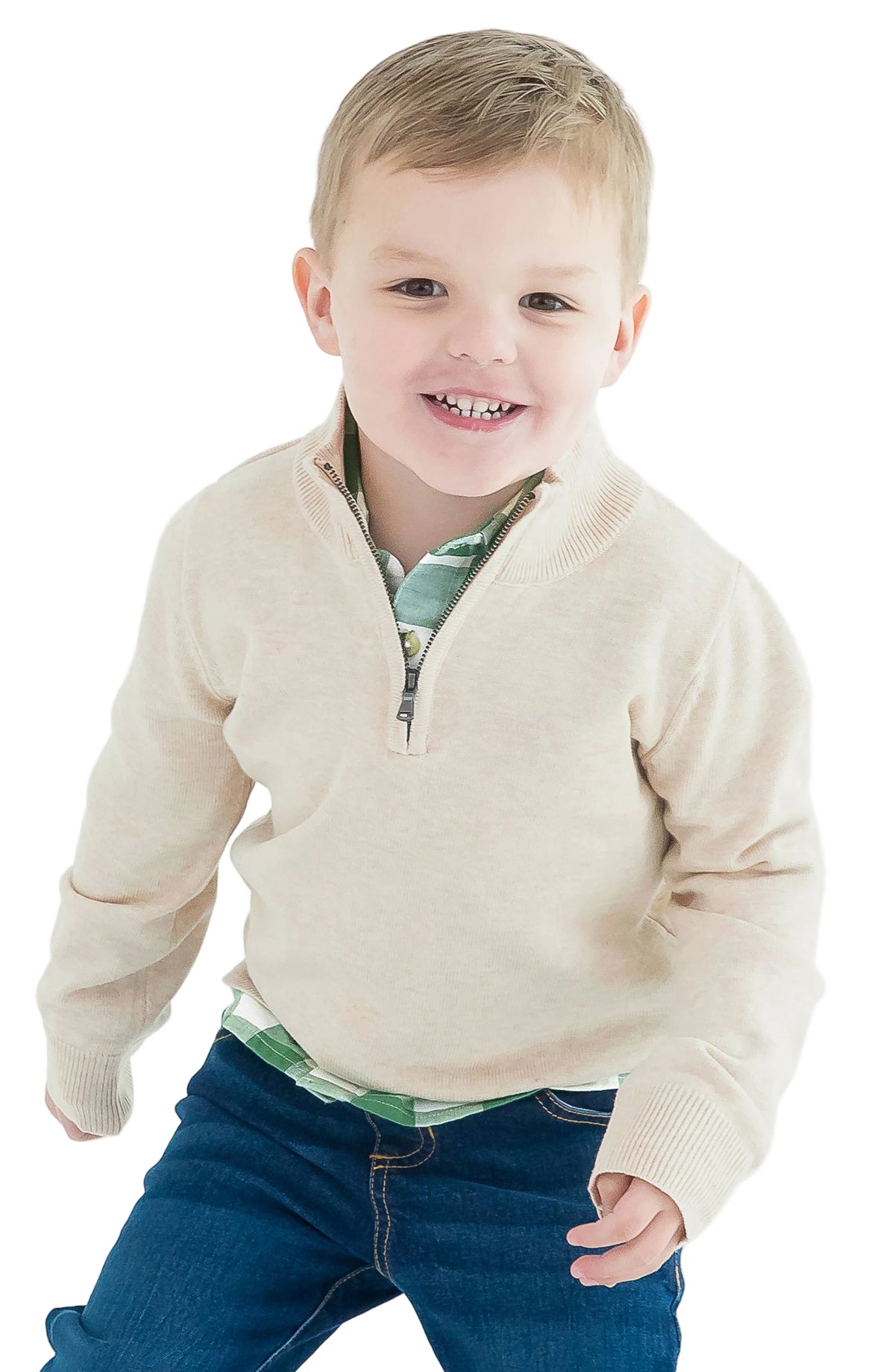 Joyful Gentleman Quarter-Zip ~ Oatmeal