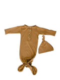 Little Dreamer Gown & Hat Set - Camel Brown