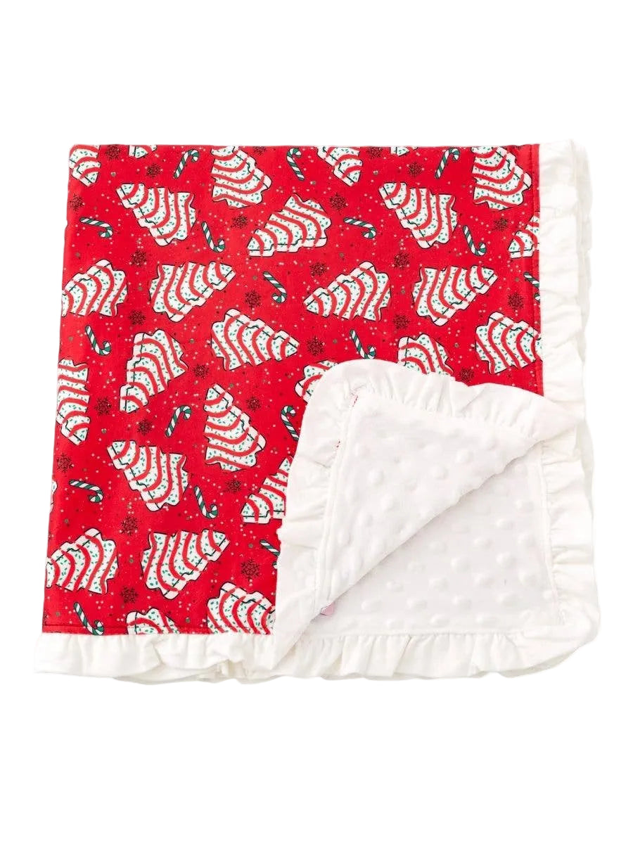Christmas Tree Cake Minky Baby Blanket