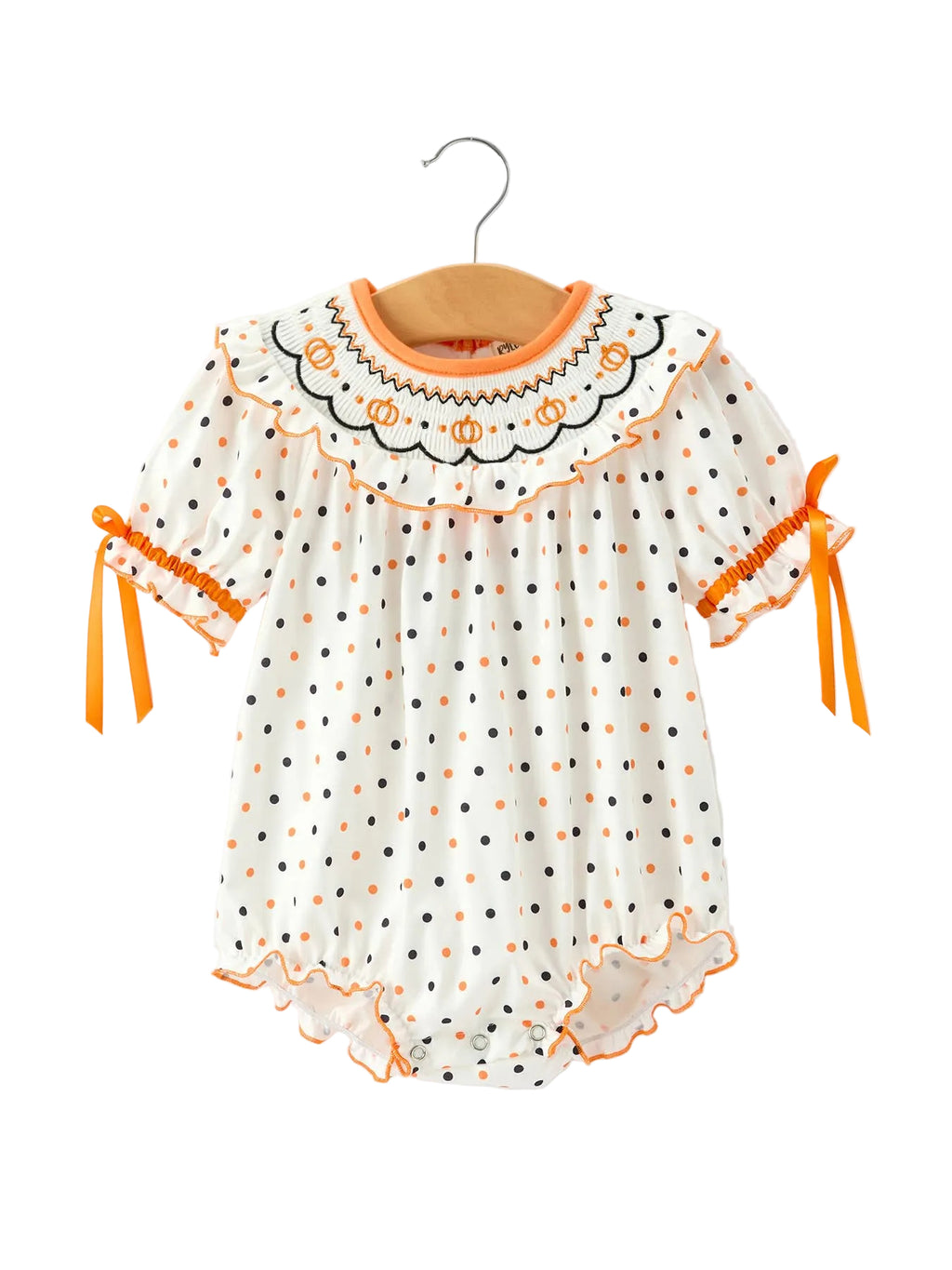 Polka Dot Pumpkin Romper