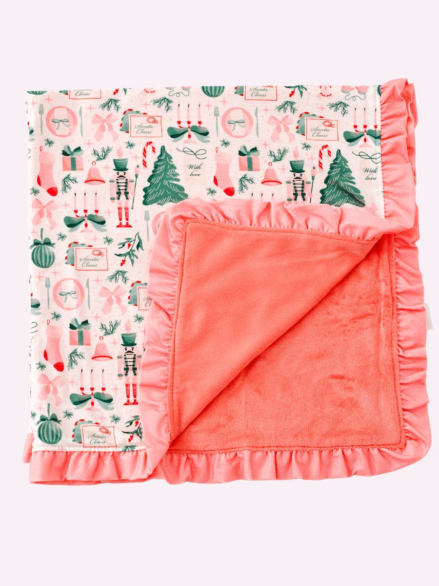 Pink Nutcracker Ruffle Baby Blanket