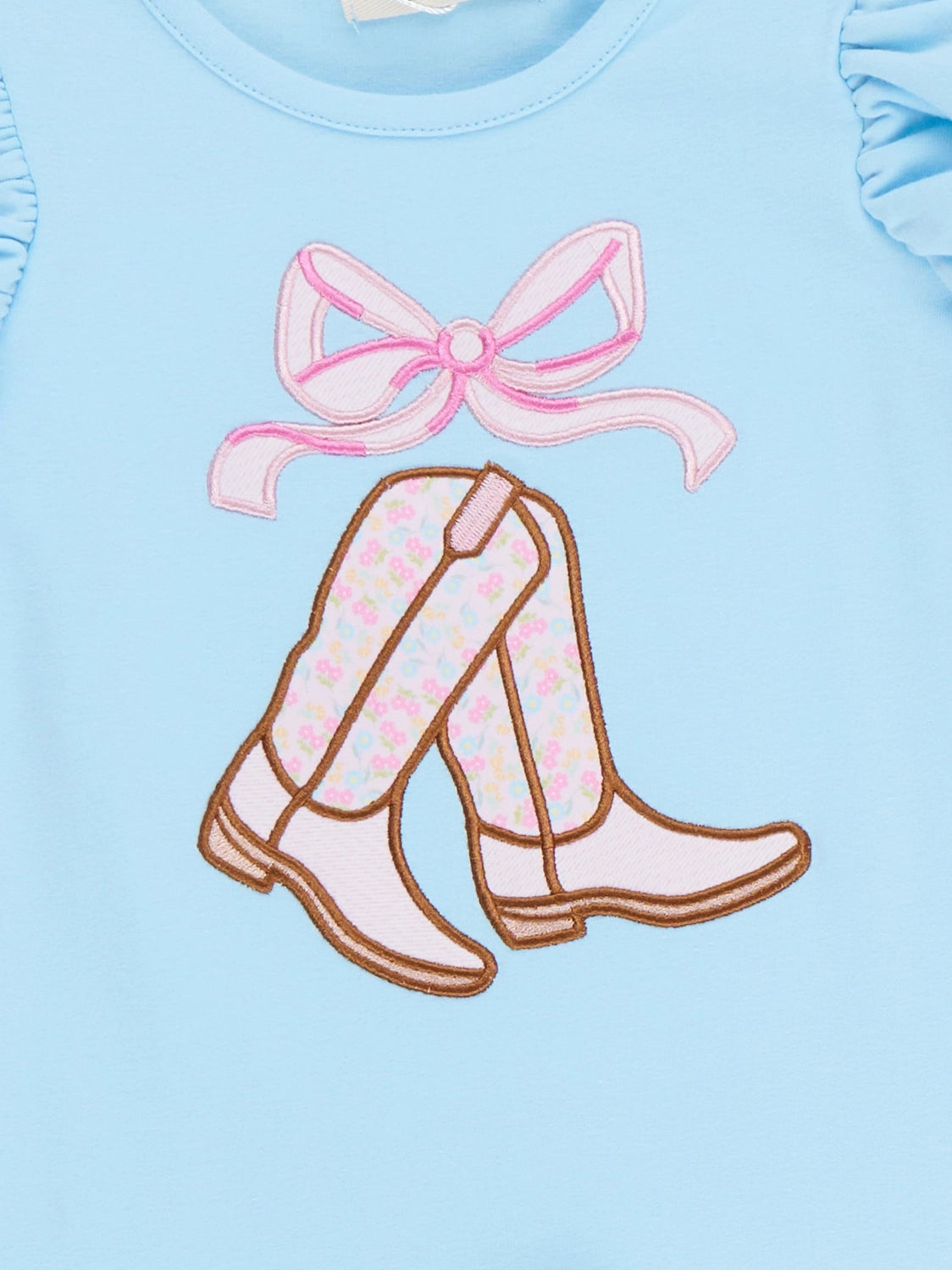 Boots & Bows Ruffle Romper