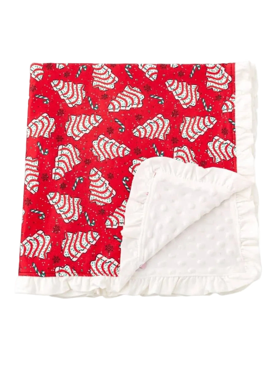 Christmas Tree Cake Minky Baby Blanket
