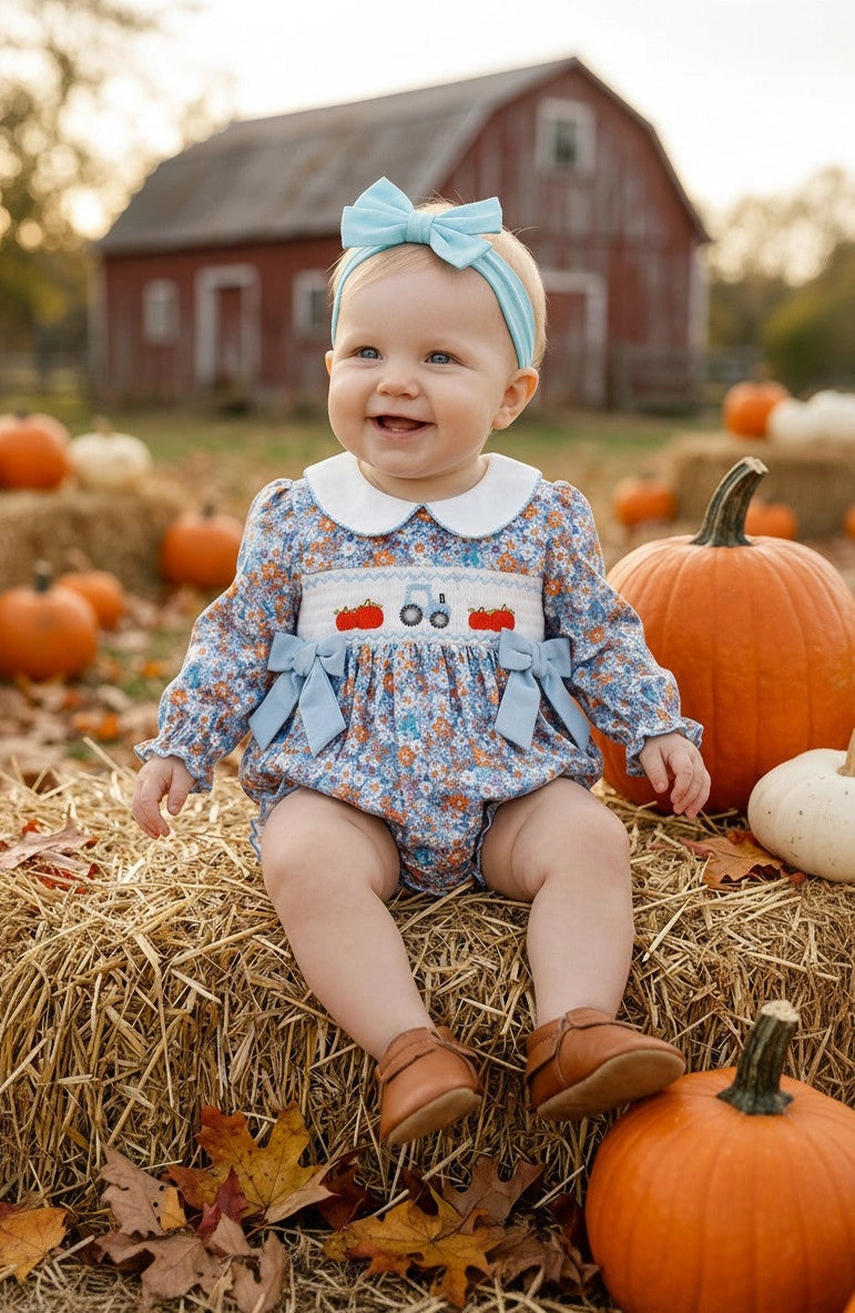 Blue Harvest Smocked Bubble