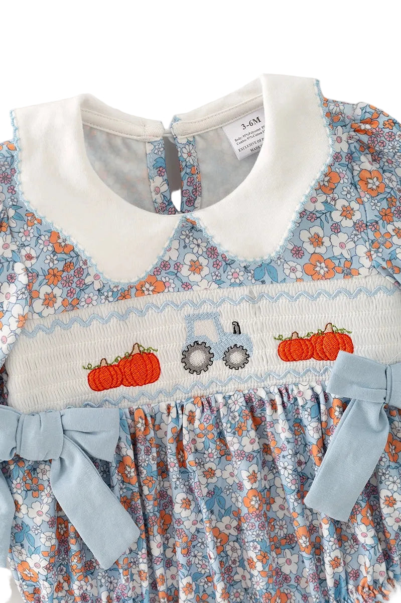 Blue Harvest Smocked Bubble