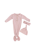 Little Dreamer Gown & Bow Set - Dusty Rose