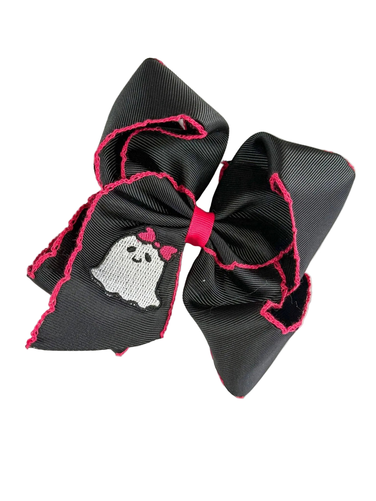 Ghost Embroidered Moonstitch Hair Bow