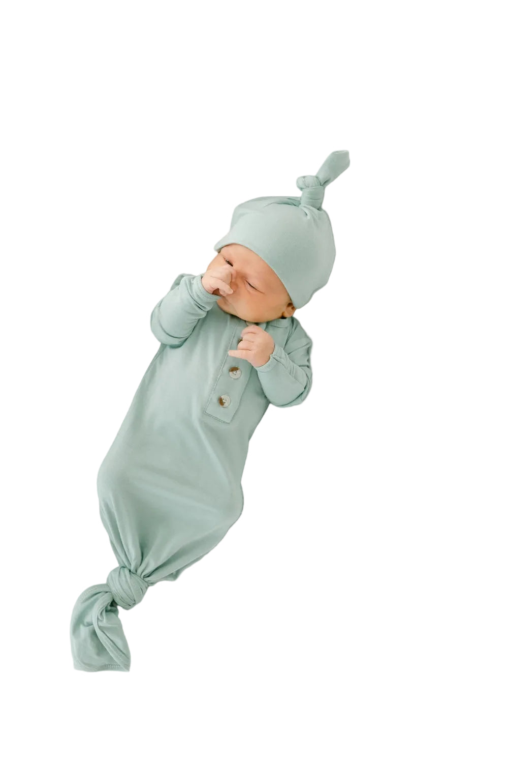 Little Dreamer Gown & Hat Set - Soft Mint