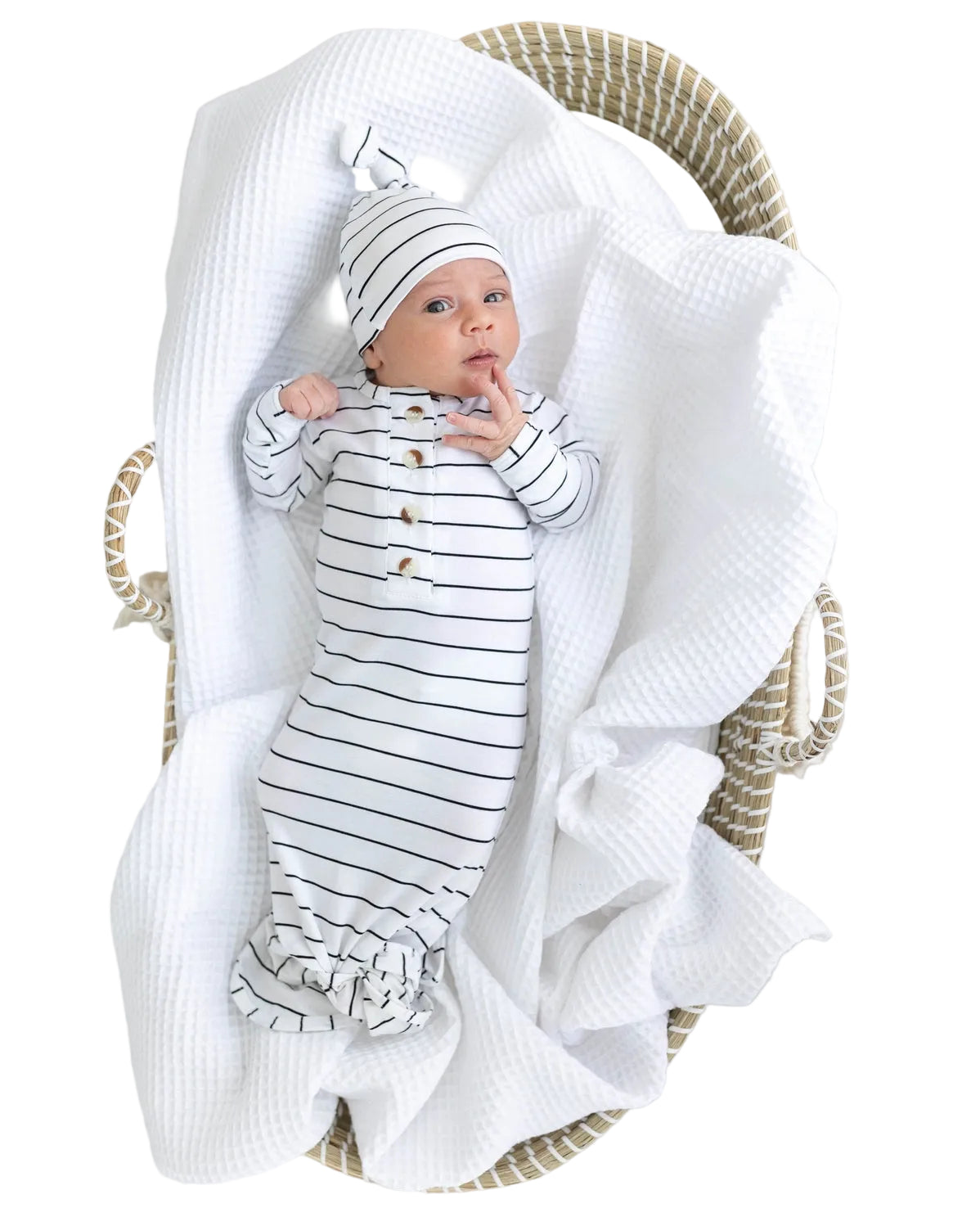 Little Dreamer Gown & Hat Set - Classic Stripe